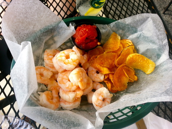 shrimp, Flatheads Restaurant, Richmond, Virginia, Rocketts Landing, James River